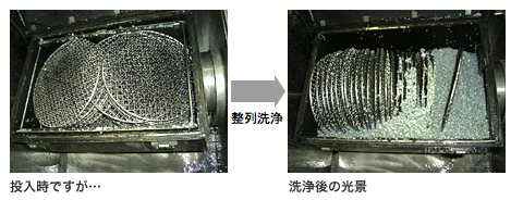 網ingは網を自動で整列させて洗浄します。